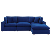Modway EEI-4818 Commix Down Filled Overstuffed Velvet 4-Piece Sectional Sofa