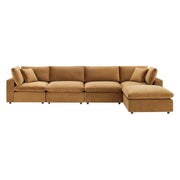 Modway EEI-4820 Commix Down Filled Overstuffed Velvet 5-Piece Sectional Sofa