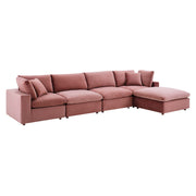 Modway EEI-4820 Commix Down Filled Overstuffed Velvet 5-Piece Sectional Sofa
