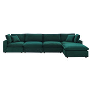 Modway EEI-4820 Commix Down Filled Overstuffed Velvet 5-Piece Sectional Sofa