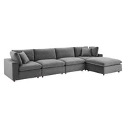 Modway EEI-4820 Commix Down Filled Overstuffed Velvet 5-Piece Sectional Sofa