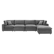 Modway EEI-4820 Commix Down Filled Overstuffed Velvet 5-Piece Sectional Sofa