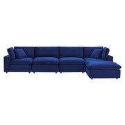 Modway EEI-4820 Commix Down Filled Overstuffed Velvet 5-Piece Sectional Sofa