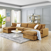 Modway EEI-4821 Commix Down Filled Overstuffed Velvet 6-Piece Sectional Sofa
