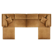 Modway EEI-4821 Commix Down Filled Overstuffed Velvet 6-Piece Sectional Sofa
