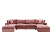 Modway EEI-4821 Commix Down Filled Overstuffed Velvet 6-Piece Sectional Sofa
