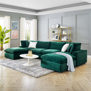 Modway EEI-4821 Commix Down Filled Overstuffed Velvet 6-Piece Sectional Sofa