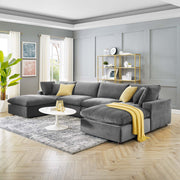 Modway EEI-4821 Commix Down Filled Overstuffed Velvet 6-Piece Sectional Sofa