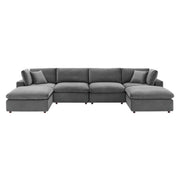 Modway EEI-4821 Commix Down Filled Overstuffed Velvet 6-Piece Sectional Sofa