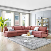 Modway EEI-4822 Commix Down Filled Overstuffed Velvet 5-Piece Sectional Sofa
