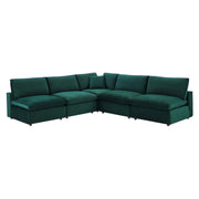 Modway EEI-4822 Commix Down Filled Overstuffed Velvet 5-Piece Sectional Sofa
