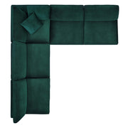 Modway EEI-4822 Commix Down Filled Overstuffed Velvet 5-Piece Sectional Sofa