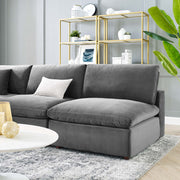 Modway EEI-4822 Commix Down Filled Overstuffed Velvet 5-Piece Sectional Sofa