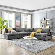 Modway EEI-4822 Commix Down Filled Overstuffed Velvet 5-Piece Sectional Sofa