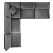 Modway EEI-4822 Commix Down Filled Overstuffed Velvet 5-Piece Sectional Sofa