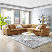 Modway EEI-4823 Commix Down Filled Overstuffed Velvet 5-Piece Sectional Sofa