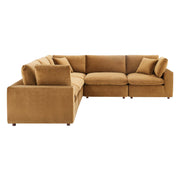 Modway EEI-4823 Commix Down Filled Overstuffed Velvet 5-Piece Sectional Sofa