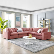 Modway EEI-4823 Commix Down Filled Overstuffed Velvet 5-Piece Sectional Sofa