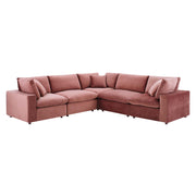 Modway EEI-4823 Commix Down Filled Overstuffed Velvet 5-Piece Sectional Sofa