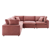 Modway EEI-4823 Commix Down Filled Overstuffed Velvet 5-Piece Sectional Sofa