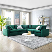 Modway EEI-4823 Commix Down Filled Overstuffed Velvet 5-Piece Sectional Sofa