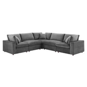 Modway EEI-4823 Commix Down Filled Overstuffed Velvet 5-Piece Sectional Sofa