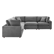 Modway EEI-4823 Commix Down Filled Overstuffed Velvet 5-Piece Sectional Sofa