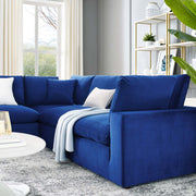Modway EEI-4823 Commix Down Filled Overstuffed Velvet 5-Piece Sectional Sofa