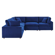 Modway EEI-4823 Commix Down Filled Overstuffed Velvet 5-Piece Sectional Sofa