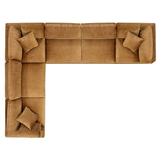 Modway EEI-4824 Commix Down Filled Overstuffed Velvet 6-Piece Sectional Sofa