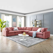 Modway EEI-4824 Commix Down Filled Overstuffed Velvet 6-Piece Sectional Sofa