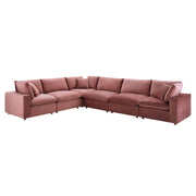 Modway EEI-4824 Commix Down Filled Overstuffed Velvet 6-Piece Sectional Sofa