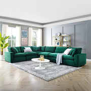 Modway EEI-4824 Commix Down Filled Overstuffed Velvet 6-Piece Sectional Sofa
