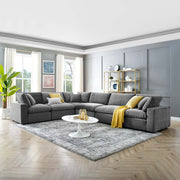 Modway EEI-4824 Commix Down Filled Overstuffed Velvet 6-Piece Sectional Sofa
