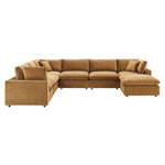 Modway EEI-4825 Commix Down Filled Overstuffed Velvet 7-Piece Sectional Sofa