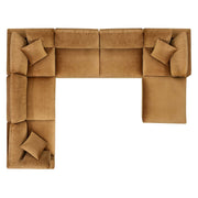 Modway EEI-4825 Commix Down Filled Overstuffed Velvet 7-Piece Sectional Sofa