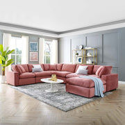 Modway EEI-4825 Commix Down Filled Overstuffed Velvet 7-Piece Sectional Sofa
