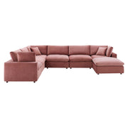 Modway EEI-4825 Commix Down Filled Overstuffed Velvet 7-Piece Sectional Sofa