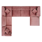 Modway EEI-4825 Commix Down Filled Overstuffed Velvet 7-Piece Sectional Sofa