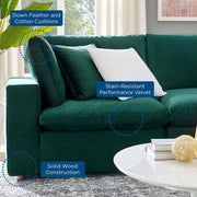 Modway EEI-4825 Commix Down Filled Overstuffed Velvet 7-Piece Sectional Sofa
