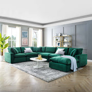 Modway EEI-4825 Commix Down Filled Overstuffed Velvet 7-Piece Sectional Sofa