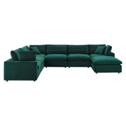 Modway EEI-4825 Commix Down Filled Overstuffed Velvet 7-Piece Sectional Sofa