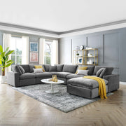 Modway EEI-4825 Commix Down Filled Overstuffed Velvet 7-Piece Sectional Sofa