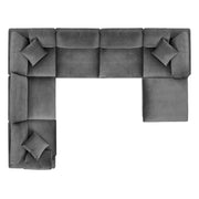 Modway EEI-4825 Commix Down Filled Overstuffed Velvet 7-Piece Sectional Sofa
