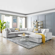 Modway EEI-4825 Commix Down Filled Overstuffed Velvet 7-Piece Sectional Sofa