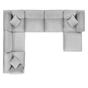 Modway EEI-4825 Commix Down Filled Overstuffed Velvet 7-Piece Sectional Sofa