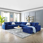 Modway EEI-4825 Commix Down Filled Overstuffed Velvet 7-Piece Sectional Sofa