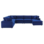 Modway EEI-4825 Commix Down Filled Overstuffed Velvet 7-Piece Sectional Sofa