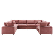 Modway EEI-4826 Commix Down Filled Overstuffed Velvet 8-Piece Sectional Sofa
