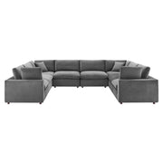Modway EEI-4826 Commix Down Filled Overstuffed Velvet 8-Piece Sectional Sofa